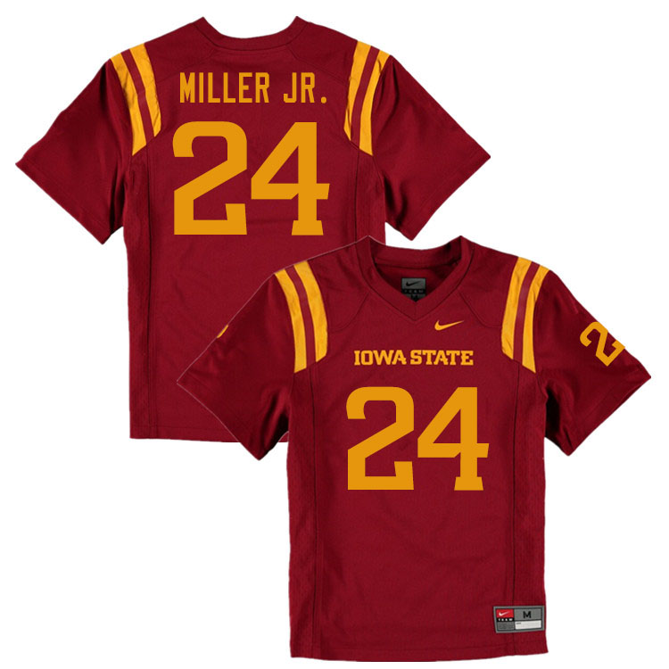 Iowa State Cyclones Men's #24 D.J. Miller Jr. Nike NCAA Authentic Cardinal College Stitched Football Jersey HJ42S76UE
